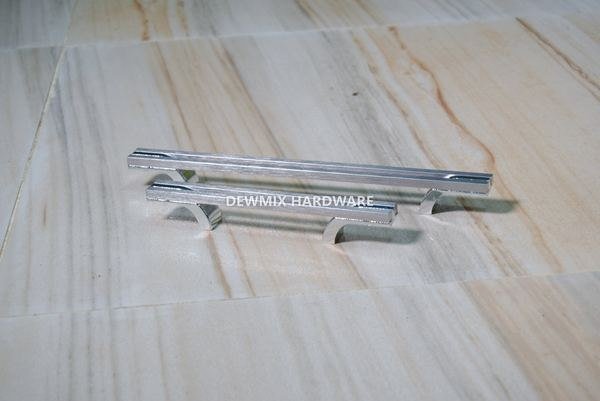 Chrome Square Bar Cabinet Handle Set