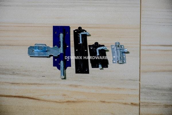 Door Barrel Bolt Slide Lock Set Blue Black Chrome