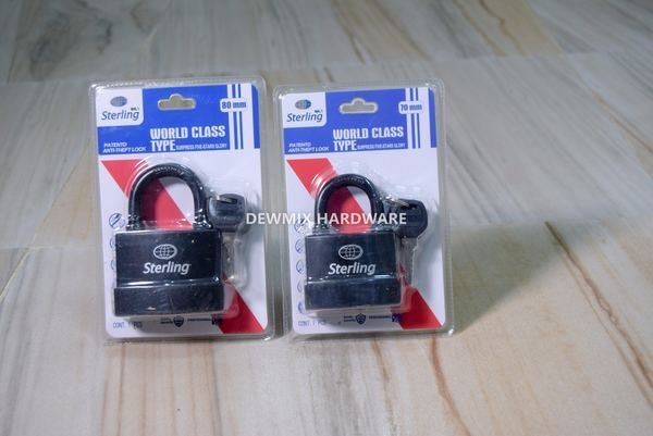 Sterling Black Iron Padlock Set 80mm 70mm 3