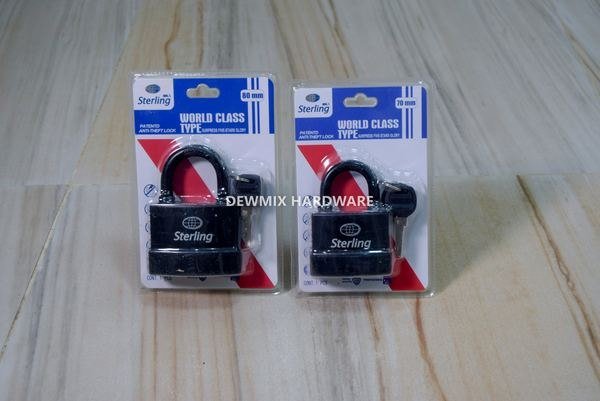 Sterling Black Iron Padlock Set 80mm 70mm
