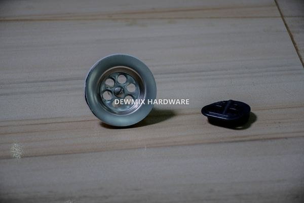 Chrome Sink Drain Strainer With Rubber Plug