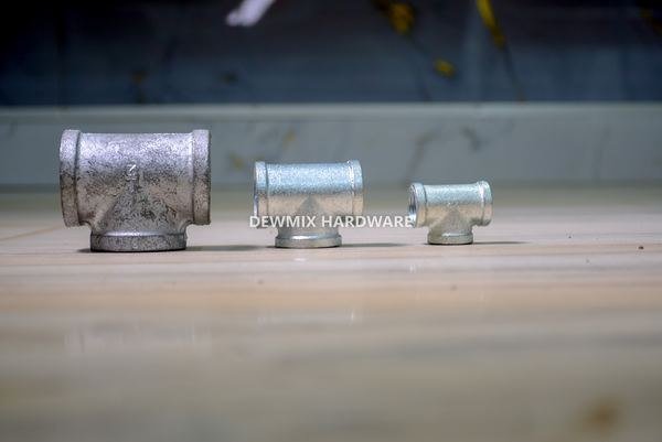 Galvanized Steel Tee Fitting Set 3 Sizes