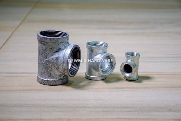 Galvanized Steel Tee Fitting Set 4 Sizes