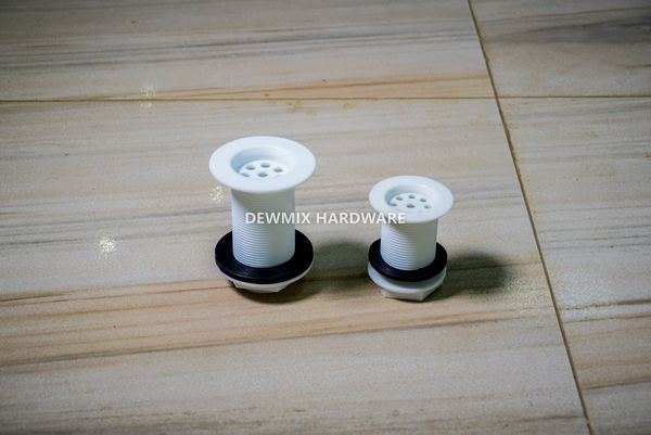 White PVC Basin Drain Strainer Set 2 Sizes
