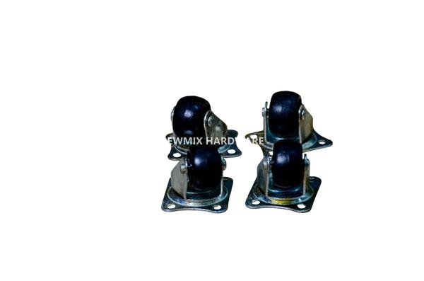 Black Rubber Swivel Caster Wheels Set Of 4 2