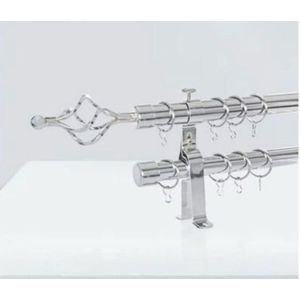 Silver Adjustable Curtain Rod