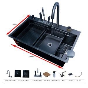 Smart Kitchen Sink SS304 Honey Comb (Gun Grey)