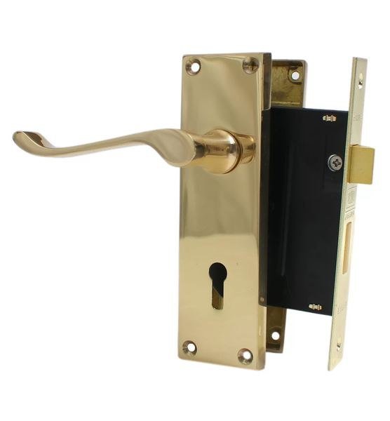 2 Lever Lockset with Zinc Scroll Handle