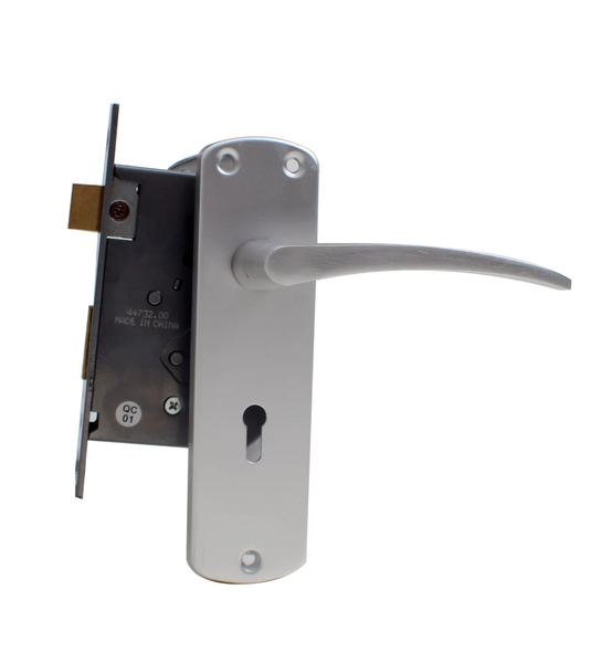 Bathroom Lever Lockset with Scroll Handle
