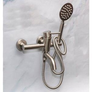 Chrome Wall Type Bath Tub Mixer With Telephone Sho