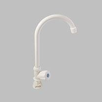 Long Neck Kitchen Pillar Tap White Abs