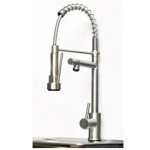 Way Wall Brushed Nickel Wall Kitchen Mixer Tap W